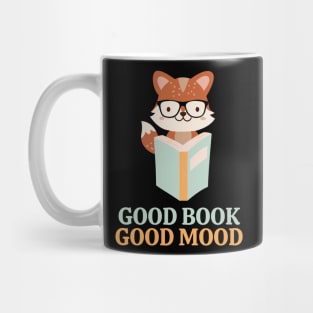 Good Book Good Mood Funny Fox Reading Book Mug